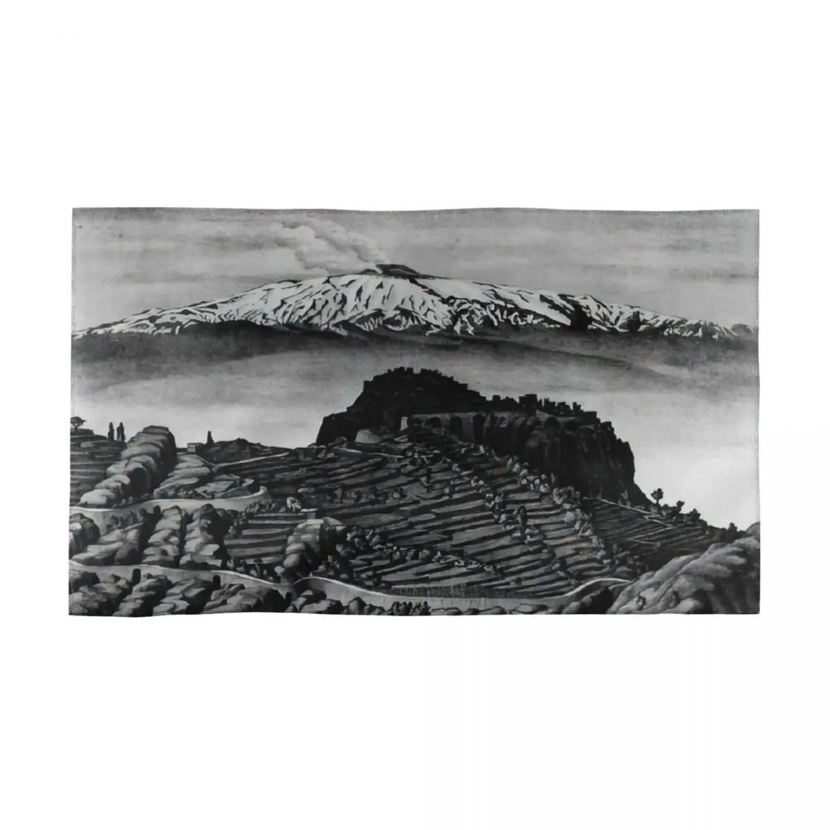 Maurits Cornelis Escher - Castel Mola and Mount Etna, Sicily (12  1932 )-1932 Ÿ,  
